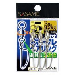 Sasame 310-C ball bearing swivel with locksnap